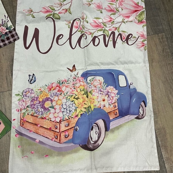 Floral Welcome House Flag Spring & Summer Design EUC - Picture 2 of 5